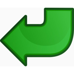 绿色弯曲转折箭头