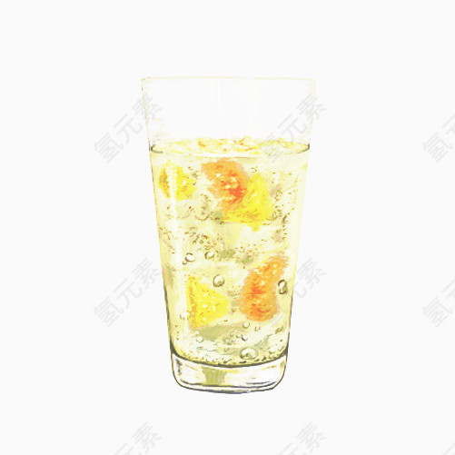 柠檬汽水手绘画素材图片