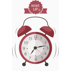 时尚红色闹钟矢量素材