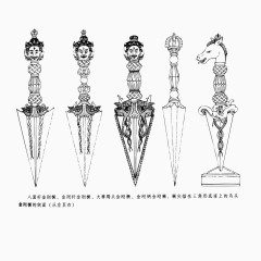 矢量西藏金刚橛花纹