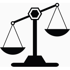 黑色手绘倾斜天平