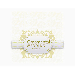 矢量淡黄色婚礼请柬