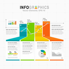 矢量PPT信息图表统计数据素材