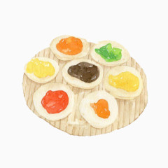 熟梨糕手绘画素材图片