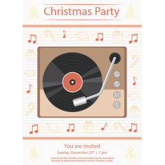 圣诞节音乐盒邀请卡