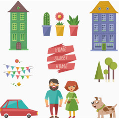 矢量幸福的一家人