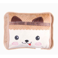 超柔绣花双插手长毛电暖袋