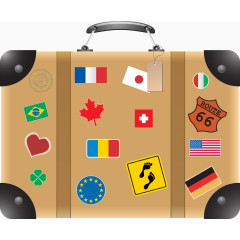 英伦手提旅行箱矢量图形