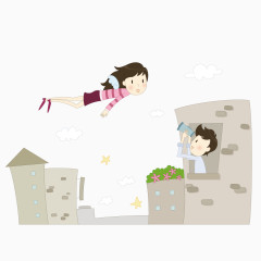 拿望远镜看飞来的天使的男子