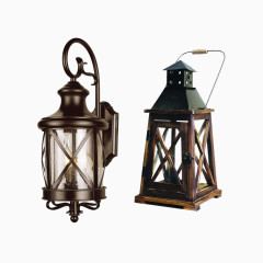 旧上海时期木质灯和铁灯