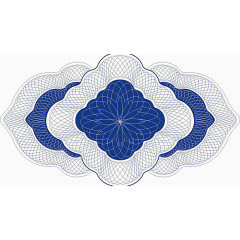 蓝色防伪花纹