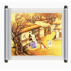 清明节祭祀国画素材