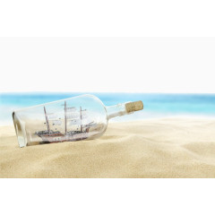 沙滩上的漂流瓶