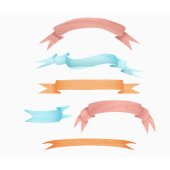 矢量手绘水彩条幅