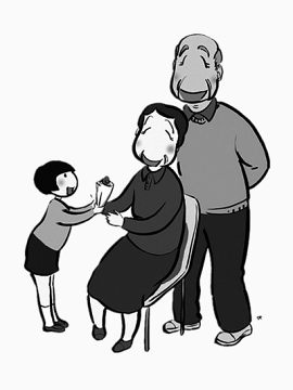 孝敬长辈的男孩
