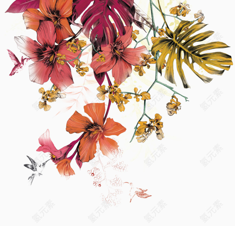 家纺彩绘花卉图案