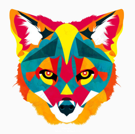 创意彩绘动物狼