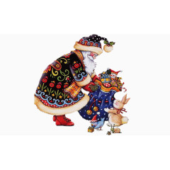 圣诞老人与兔子矢量