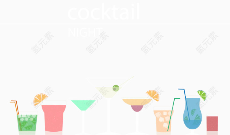 复古鸡尾酒派对矢量素材