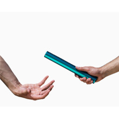 运动员传递接力棒