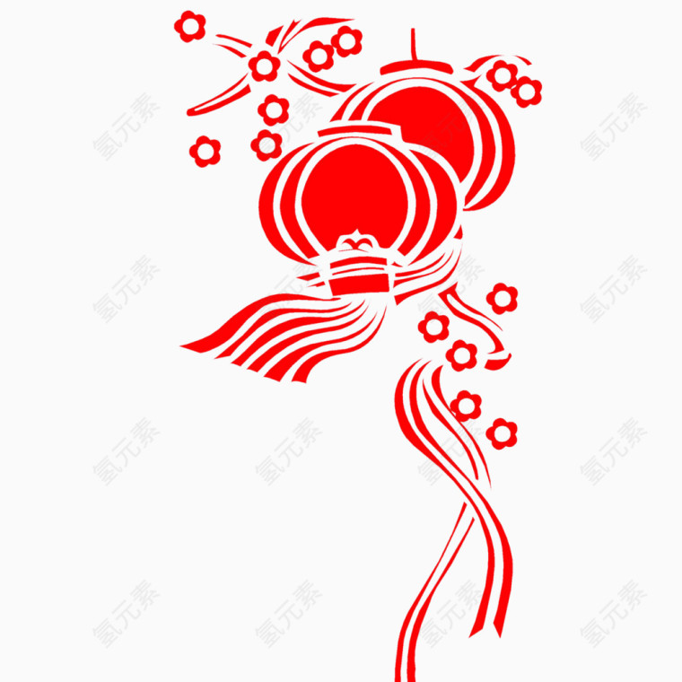 中国剪纸吉祥喜庆灯笼