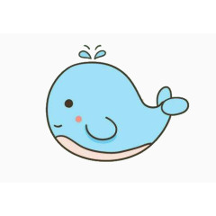 卡通蓝色小海豚