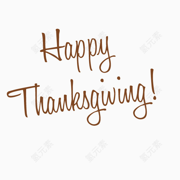 感恩节 节日装饰 字体 线条字体