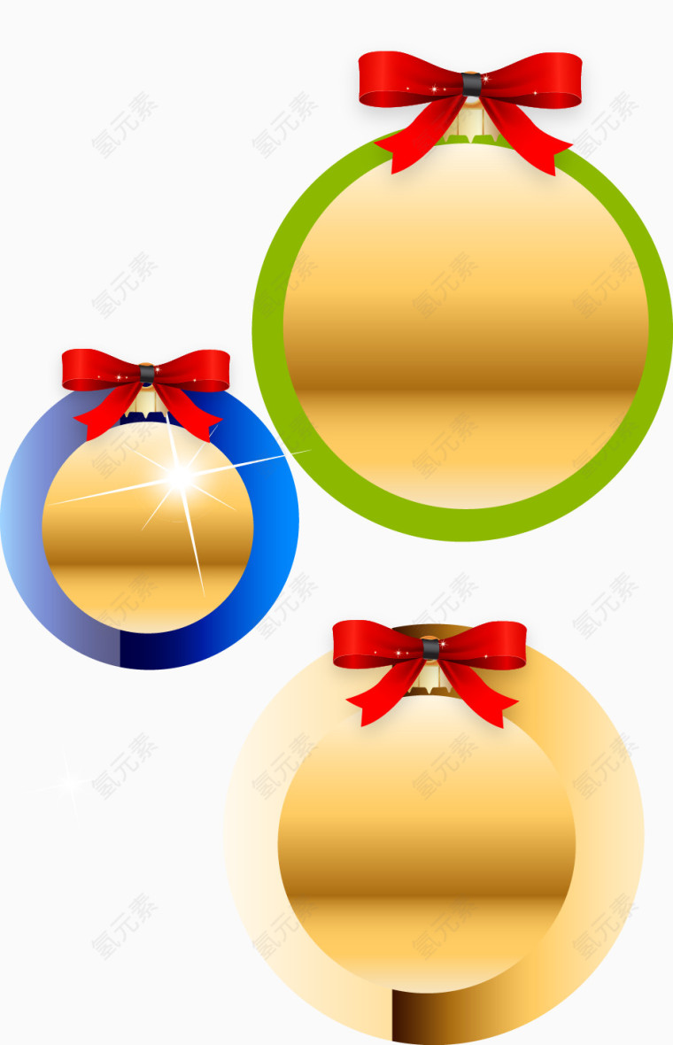 彩色边框铜镜蝴蝶结