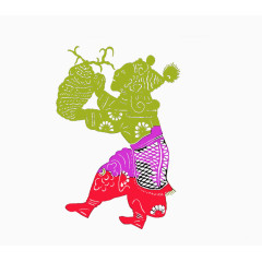 免抠素材彩色剪纸