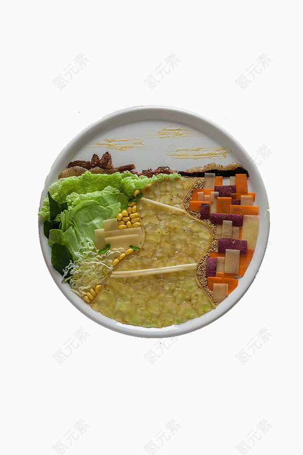 盘子中的蔬菜