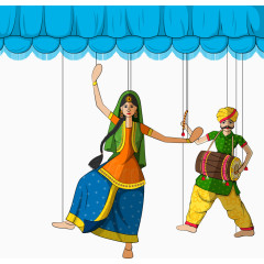 跳舞女人和伴奏矢量男人