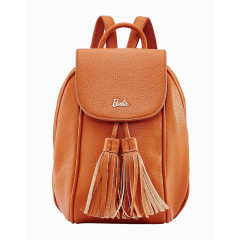 芭比棕色流苏双肩包