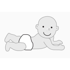 穿纸尿裤趴着的男婴儿