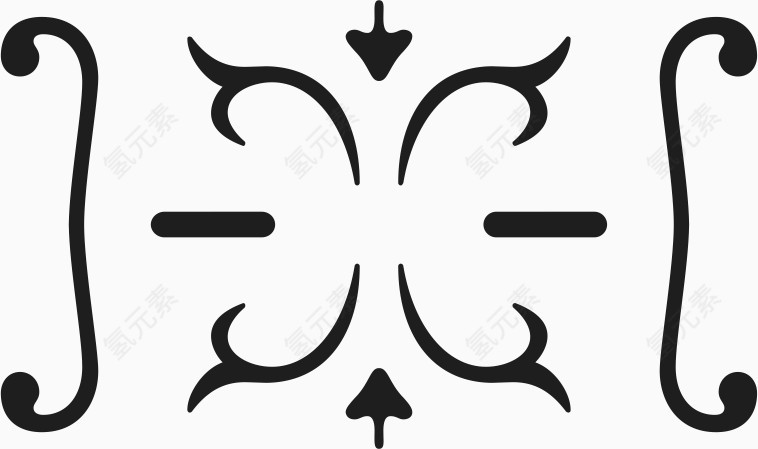 角花底纹花型对称平面图形