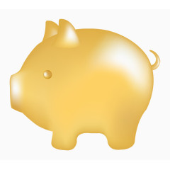 矢量金属光泽金色小猪