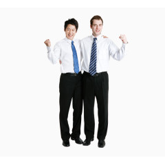 为了胜利欢呼的男人