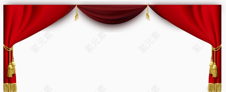 矢量手绘红色幕帘