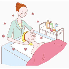 按摩师按摩脸部