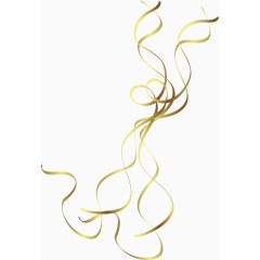 矢量手绘动感金色丝带