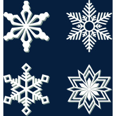 雪花立体冬季矢量漫天飞雪素材