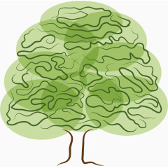 抽象绘图绿色大树