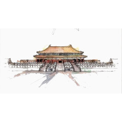 手绘故宫