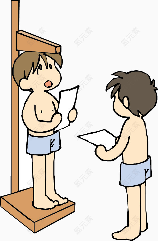 矢量测量身高的学生