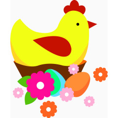 母鸡彩蛋图标矢量图