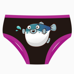 矢量鲸鱼图案黑色儿童内裤