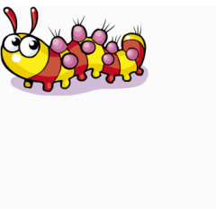 卡通萌胖爬行紫色疙瘩毛毛虫