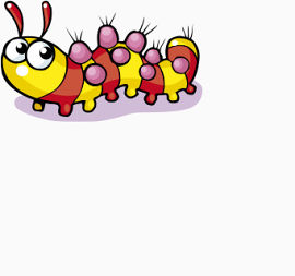 卡通萌胖爬行紫色疙瘩毛毛虫