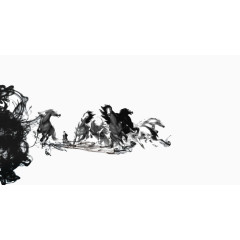 水墨飞腾的马儿