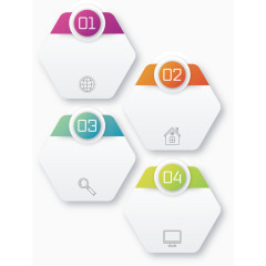 矢量创意设计六边目录分布图