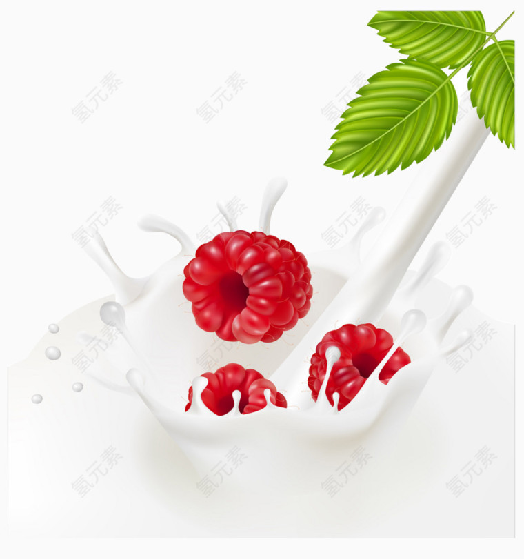 掉进牛奶里的红莓